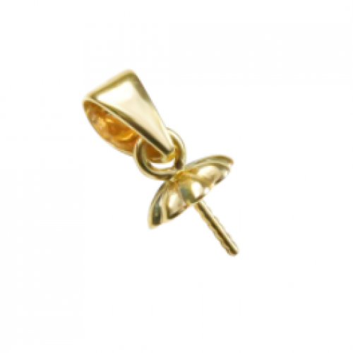 Pearl Drop with Bail - Flower pad